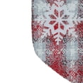 thumbnail image 2 of 18-Inch Red and White Plaid Faux Fur Christmas Stocking with Snowflake, 2 of 3