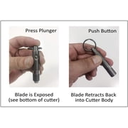 Prestige Import Group - Push Button Retractable Cigar Punch Cutter with Key Chain - Color: Gold