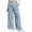 Light Blue, variant on XFLWAM Women's Work Slacks Wide Leg Elastic High Waisted Waffle Knit Palazzo Pants Casual Business Dress Trousers with Pockets Gray L
