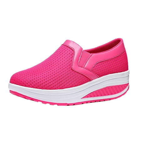 Womens Clearance under $10 2025 Clearance! asdoklhq Womens Slippers Clearance Women Fashion Breathable Shoes Casual Sneakers Fitness Shoes Platform Sneaker Pink 42