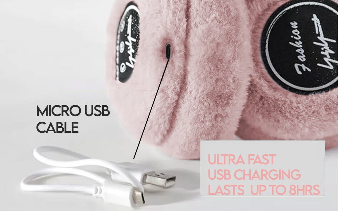 Acuvar Wireless Bluetooth 5.0 Rechargeable Over The Ear Headphone Earmuffs with Extra Soft and Warm Fabric, Microphone, Powerful Surround Stereo Bass and Passive Noise Cancelling (Pink)