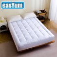 thumbnail image 2 of Easyum 100% poliéster gris blanco TWIN FULL QUEEN KING colchón Topper Funda protectora de colchón, 2 of 4