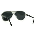 thumbnail image 4 of Mens Color Mirror Lens Futurism Robotic Shield Rimless Aviator Sunglasses Black, 4 of 4