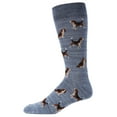 thumbnail image 3 of MeMoi Men's 2 Pair Pack Beagle Dog Bamboo Blend Crew Socks - Mens - Male, 10-13, Blue Marled, 3 of 5