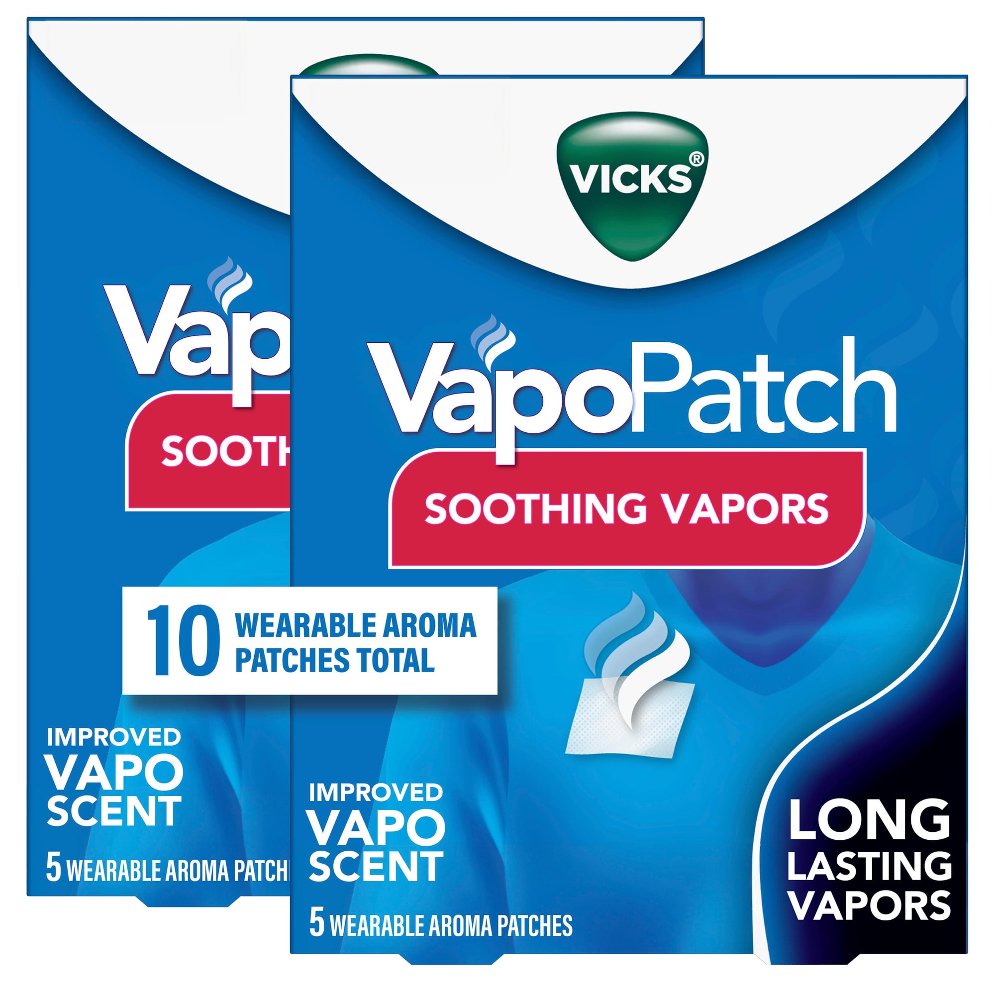 Vicks VapoPatch, Wearable Aroma Patch, Non-Medicated Vicks Vapors, 5 count (2 pack)