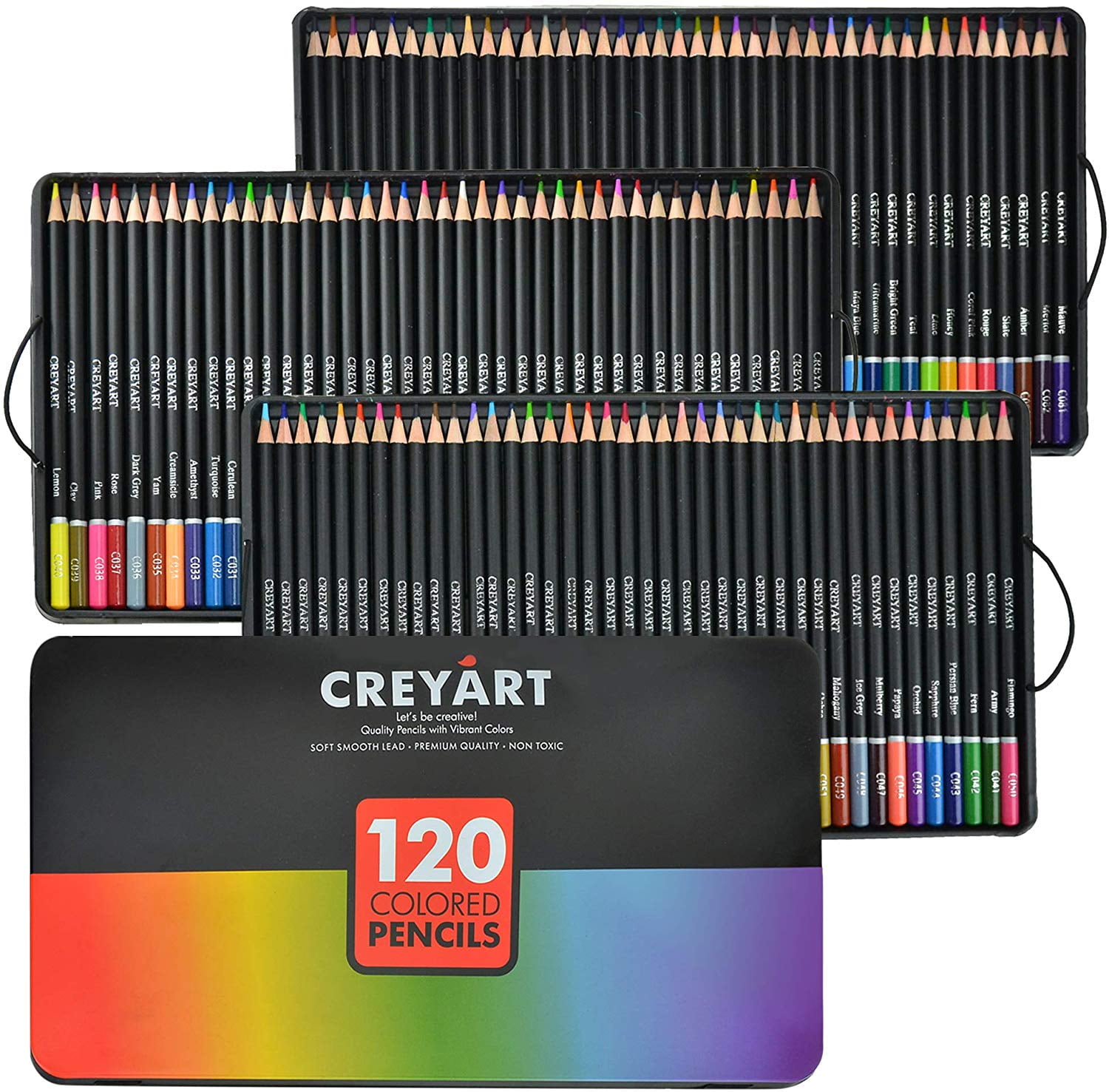 Colored Pencils Set of 120 PreSharpened Nontoxic Art Supplies for