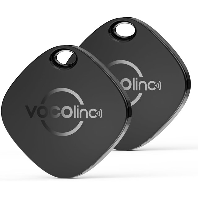 czcpp-Air Tags-2 Pack, Traqueur de Bagages Bluetooth Fonctionne avec Apple Find My APP (iOS Seulement, Pas pour Android), Localisateur de Clés et Objets pour Bagages, Sac à Dos, Valises, Batterie Remplaçable (Noir)
