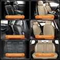 thumbnail image 4 of DIKSOAKR Leather Car Seat Cover Fit for Toyota Highlander 2008-2025 Faux Leather Car Seat Protector Vehicle Cushion Covers Compatible Airbag Waterproof Full Set 5 Seats Beige, 4 of 7