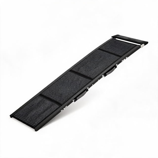 Dog Ramp for Car, 71" Quad-Fold Folding Pet Ramp with 250 lbs Capacity, 20" Wide Anti-Slip Aluminum Portable Ramp for SUV