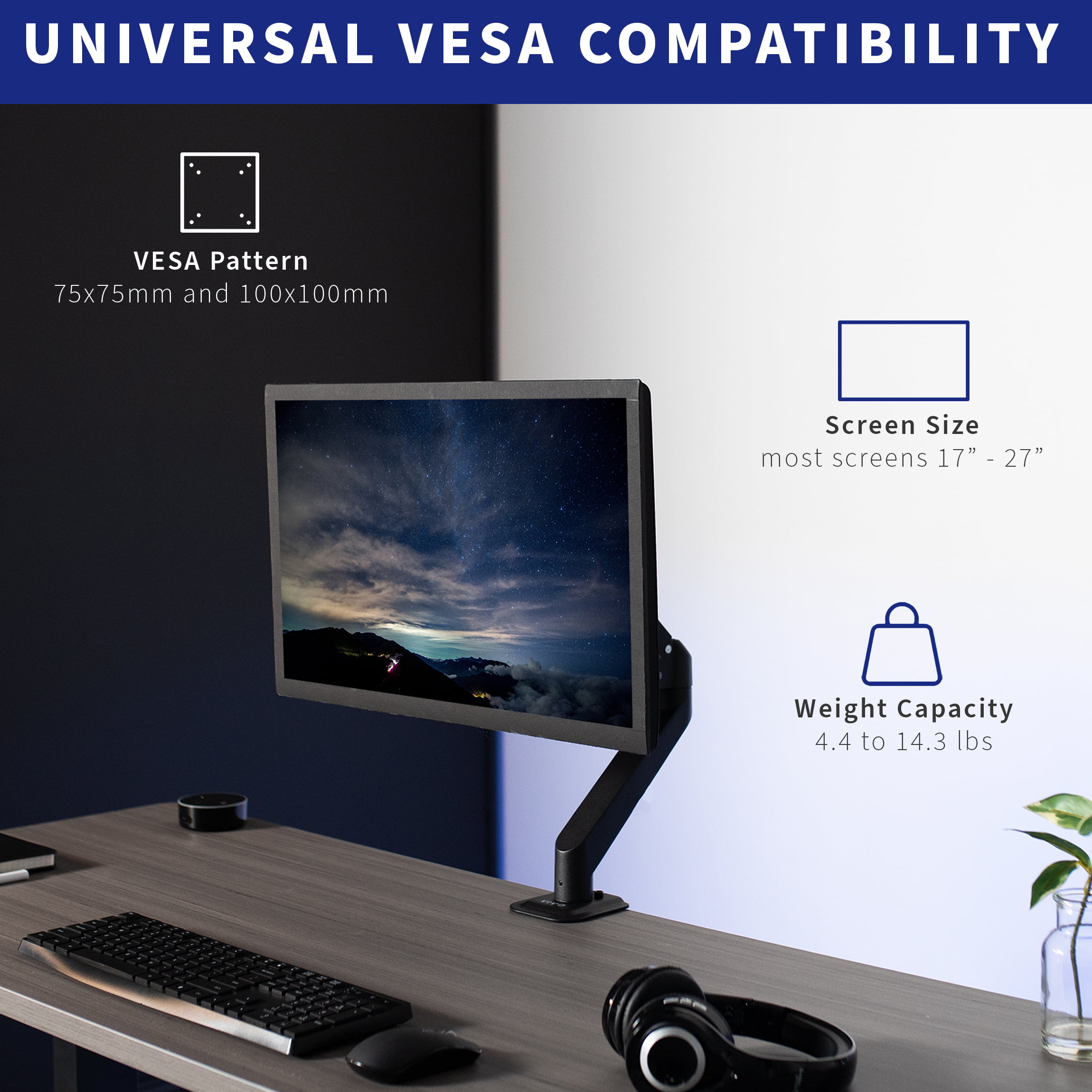 VIVO Single Monitor Counterbalance Desk Mount Stand