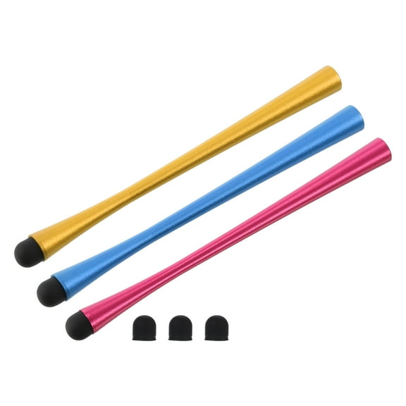 3pcs Stylus Pens for Touch Screens Slim Universal Capacitive Stylus Pen with 3 Extra Tips, Blue/Gold/Red
