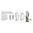 thumbnail image 5 of Solid Wooden Coat Rack, Free Standing Coat Stand with Full Length mirror, Hall Coat Tree with Hooks and Storage Shelf for Coats, Hats, Bags, for Entryway, Hallway, Bedroom, 5 of 19