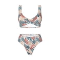 thumbnail image 4 of Daiia Tropical Leaves Women's Bikini Set Two Piece Swimsuit High Waisted Bikini Adjustable Straps Bikini Perfect for Beach, Pool, and Summer Vacation-, 4 of 9