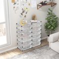 thumbnail image 2 of Giantex 12-Compartment Shoe Rack, Stackable Shoe Unit Box Organizer with Doors, Space Saving Modular Rectangular Cube Storage, 2 of 8