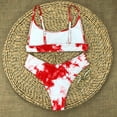 thumbnail image 3 of DOPI Women Sexy Tie-dye Pattern Top With Panty Bikini Set Two Piece Swimwear, 3 of 6