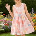 thumbnail image 2 of PIWHJQK Girls Casual Dresses Kids Heart Print Sleeveless Round Neck Dress Casual Tank Top Style For Daily Wear And Summer Dress Sundress, 2 of 7