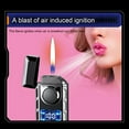 thumbnail image 4 of Intelligent Voice Controlled Dual Flame Lighter, Refillable Butane Torch with Fuel Window, Battery Display Windproof Lighter, One Piece Metal Construction Adjustable Flame, 4 of 5