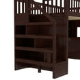 thumbnail image 5 of Bellemave Loft Bed with Desk and Stairs, Twin Size Loft Beds with Storage Shelf, Solid Wood High Loft Bed with Movable Desk for Space-Saving (Espresso), 5 of 8