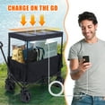 thumbnail image 4 of Foldable Wagon with Solar Panel Canopy, USB & Type-C Ports, All-Terrain Wheels, Removable Sunshade, Compact Design for Beach & Outdoor Use, 4 of 14