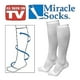 thumbnail image 3 of Calcetines Milagro Calcetines de compresión antifatiga-Blanco (pequeño/mediano) Hombres Mujeres Ontel MSWS-M050, 3 of 4