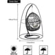 thumbnail image 2 of FlkwoH - Funda impermeable para silla colgante de mimbre de ratán para jardín, funda protectora para silla de huevo, funda de PVC de poliéster Oxford 210D, 2 of 5