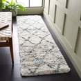 thumbnail image 2 of SAFAVIEH Fontana Darina Diamond Shag Runner Rug, Green/Ivory, 2'3" x 8', 2 of 7