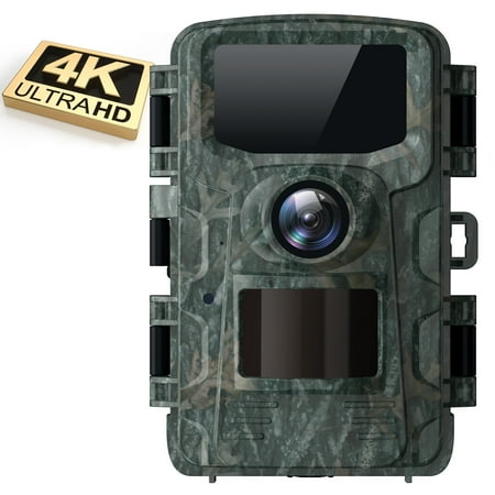 CAMPARK Trail Camera 4K HD 40MP Hunting Game Camera with Infrared Night Vision Motion Activated Waterproof IP66 Time-Lapse 2.0 Trail Deer Cam for Outdoor Wildlife Monitoring