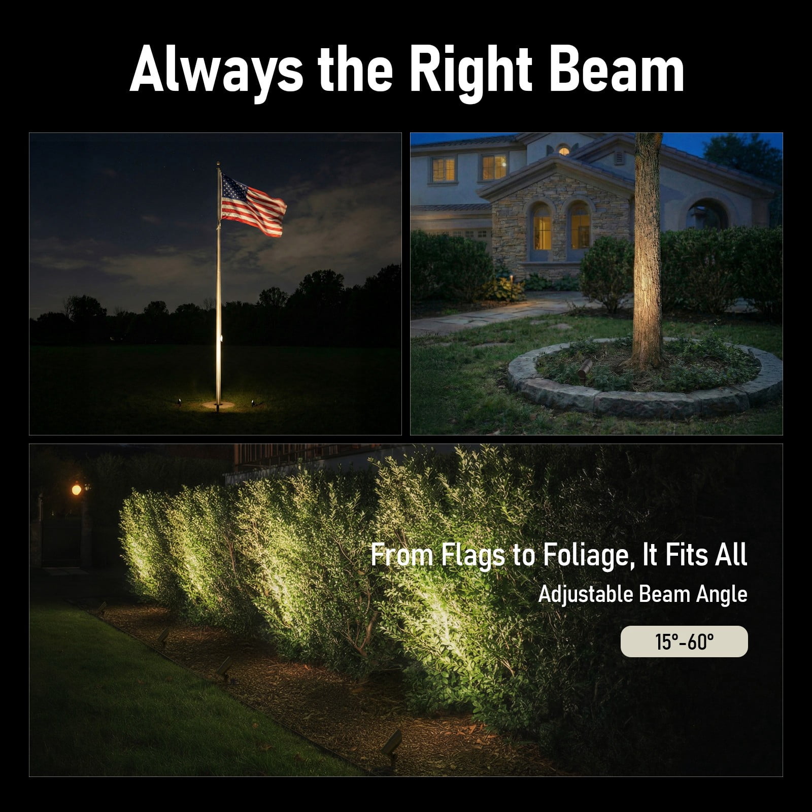 12 Pack 8W Low Voltage RGBCW LED Landscape Spotlight, 15°-60° Adjustable Beam Angle Outdoor Spot Lights, IP65 Waterproof, Oil Rubbed Bronze