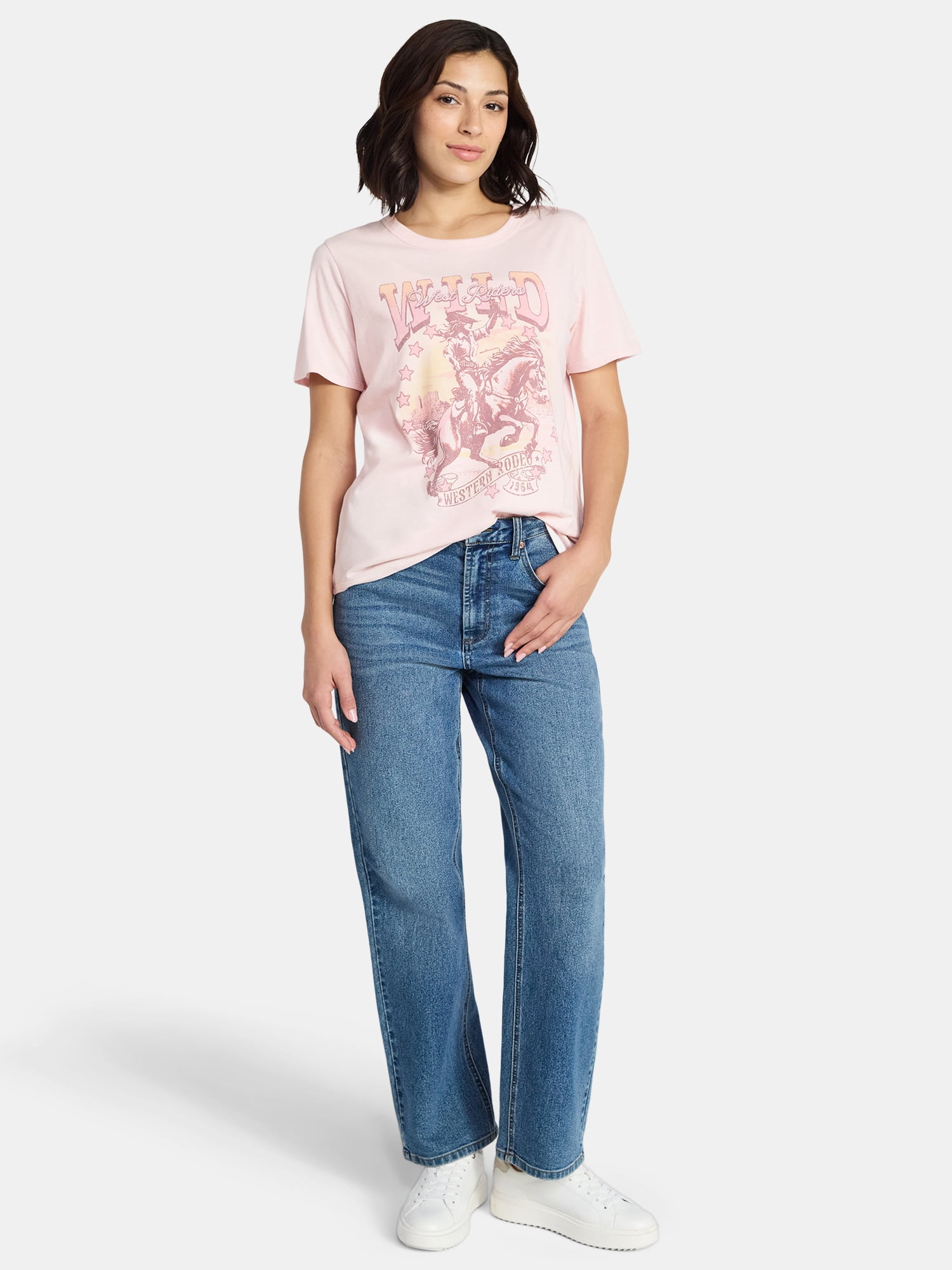 Wild West Riders Women’s Graphic Tee with Short Sleeves, Sizes XXS-XXL