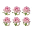 thumbnail image 1 of GROWTH TANK Flower Napkin Rings Serviette Buckles Holder for Dining Table Wedding Decor Pink, 1 of 3