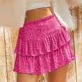 thumbnail image 6 of Riforla Women Fashion Casual Patchwork Sequins Regular High Waist Conventional Patchwork Skirt Women's Skirts Hot Pink M, 6 of 7