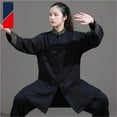 thumbnail image 3 of Cotton Linen Tai Chi Uniform Color-Blocked Martial Arts Training Performance Outfit For Spring/Autumn, 3 of 6