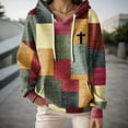 thumbnail image 2 of Hoodies for Women Christian Faith Printed Color Block Drawstring Long Sleeve Tops Fall Trendy Loose Sweatshirts with Pocket Hot Pink 4XL, 2 of 4