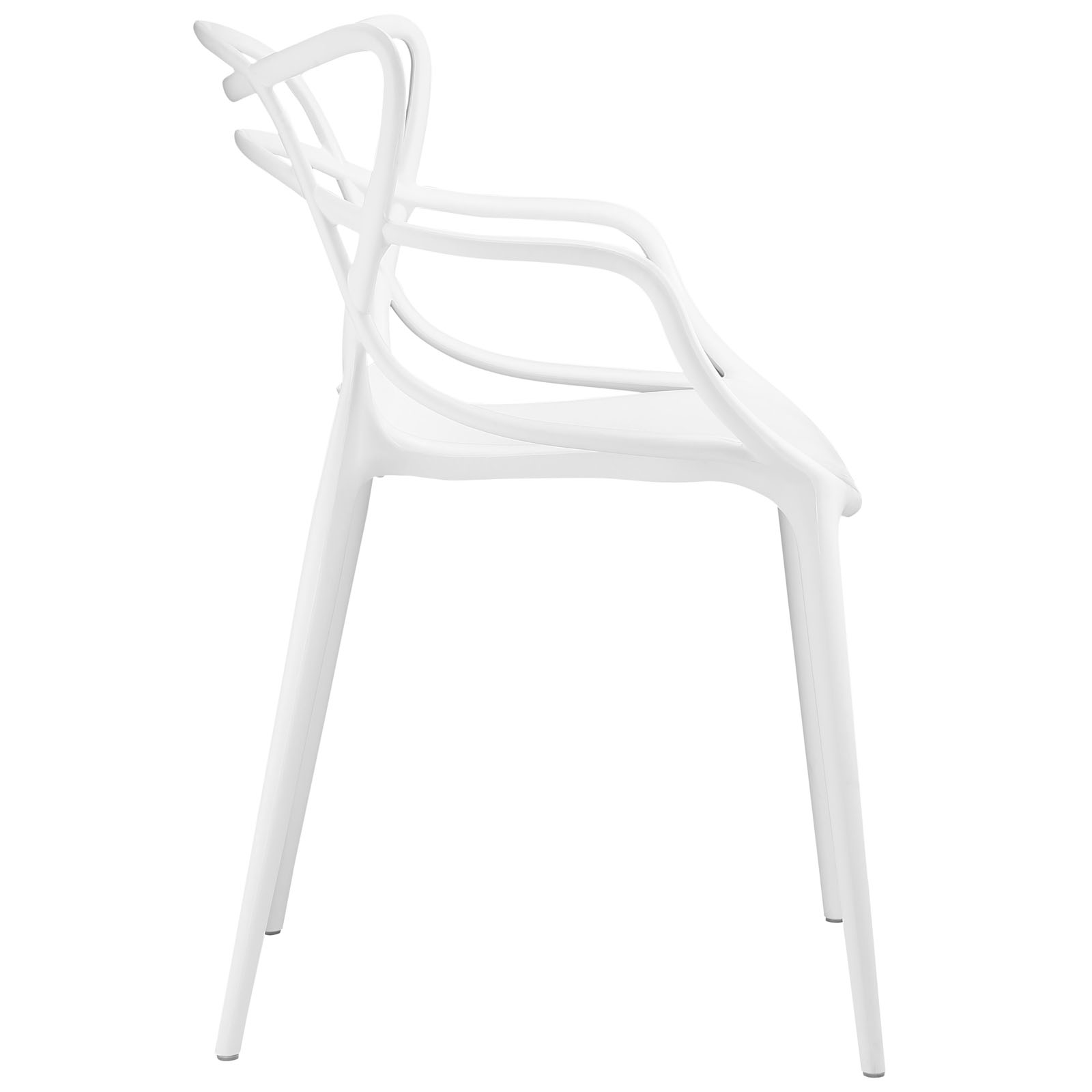 Modern Contemporary Urban Design Outdoor Kitchen Room Dining Chair Set ( Set of 4), White, Plastic - image 3 of 4