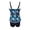 Blue, White, Black, variant on VISALY Print Tankini Set Two Piece Swimsuit with Boyshorts Adjustable Spaghetti Straps Bathing Suit Tank Top with High Waist Boy Shorts Swimwear Tummy Control Blouson Modest Tankini Sets Black L