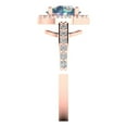 thumbnail image 3 of 1.86 ctw with Simulated Diamond Halo Accents Anniversary Ring for Women | Round Cut Blue Moissanite | Hyperallergenic Solid 18K Rose Gold, 3 of 5