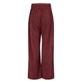 thumbnail image 4 of HXWCHs Women's Casual Trousers WITH Pockets Soft Stretch Elastic Waist Comfortable Lightweight Fabric for Daily Wear Home Relaxation Outdoor Activities M Red, 4 of 5