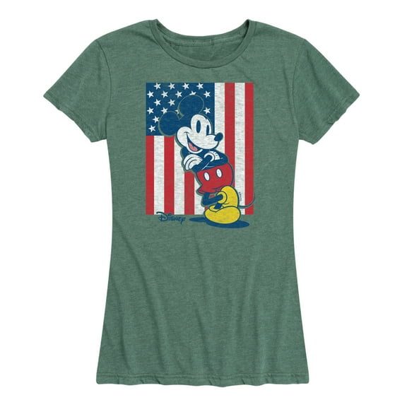 Disney - Americana - Mickey Vertical American Flag - Women's Short Sleeve Graphic T-Shirt