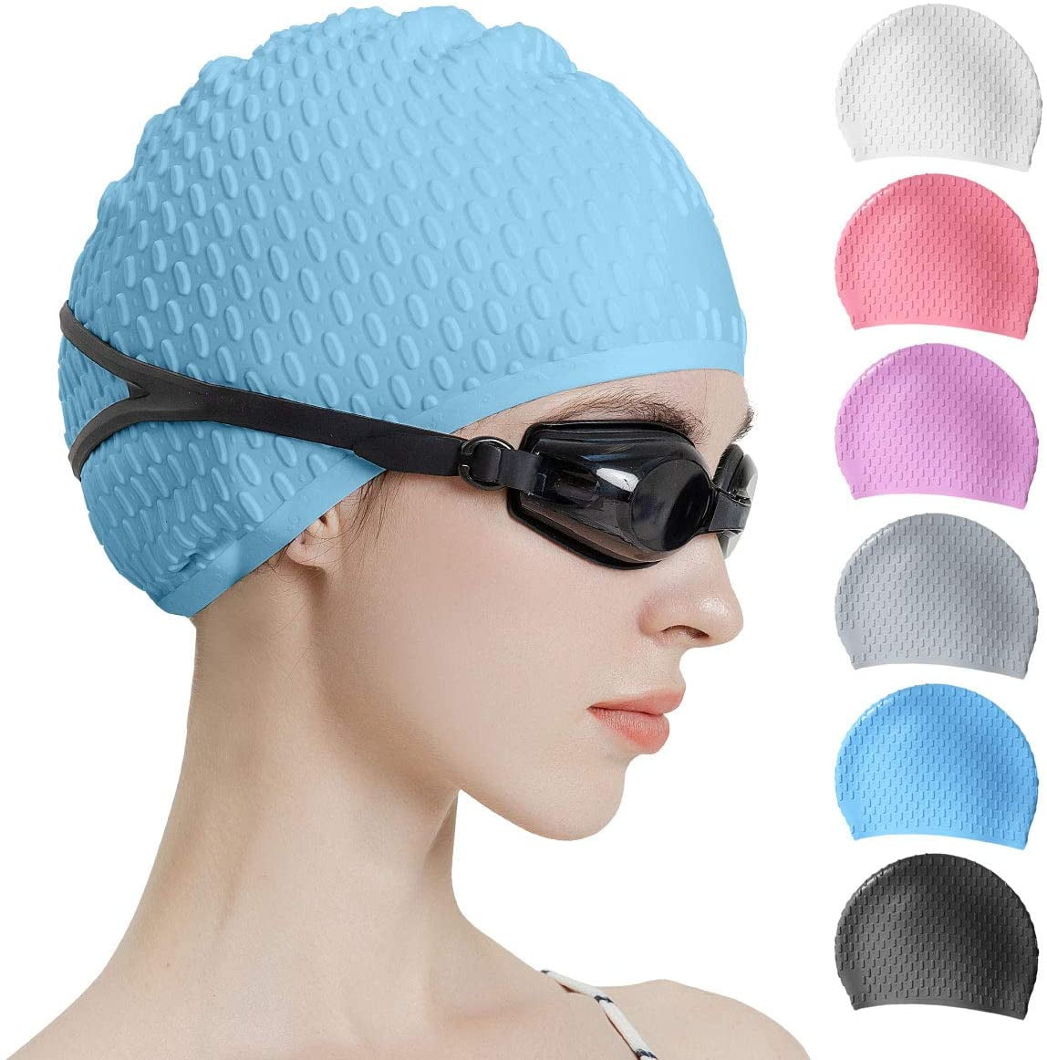 Details about   Children's Adult's Swimming Cap Silicone Waterproof Cap Head Bands Swimming 