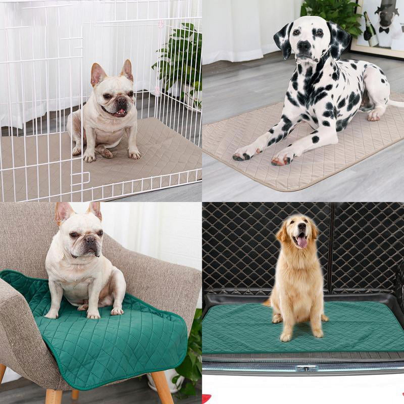 Natural Bamboo Fiber Premium Waterproof Pet Pad And Bed Mat For Dog Reusable Washable Leak Proof Pee Pads For Dog Crates Less Cleanup Puppy Crate Training Soft Absorbent Protection Potty Mats