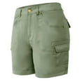 thumbnail image 4 of Akiihool Work Shorts Women Button Down Comfortable Casual Shorts with Pockets for Women, Green Size XXL, 4 of 7