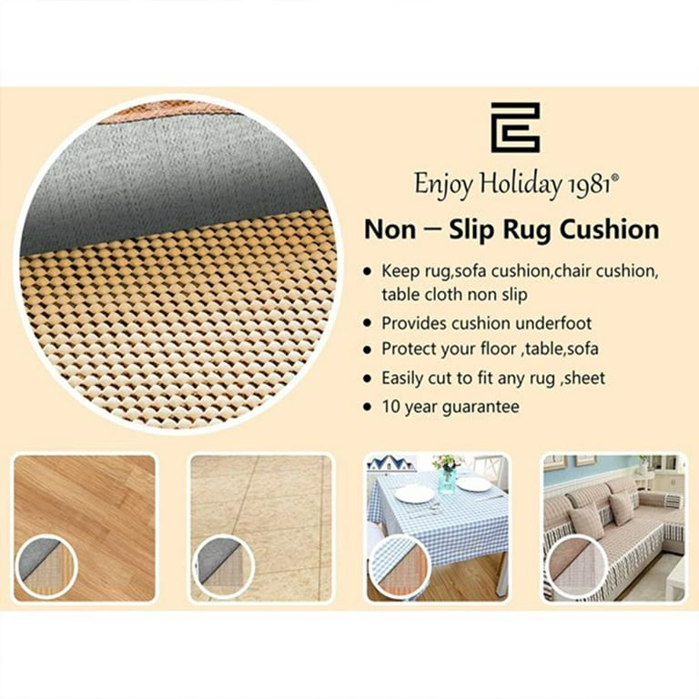 LOCHAS Non Slip Area Rug Pad Gripper - 9X12 Strong Grip Carpet pad