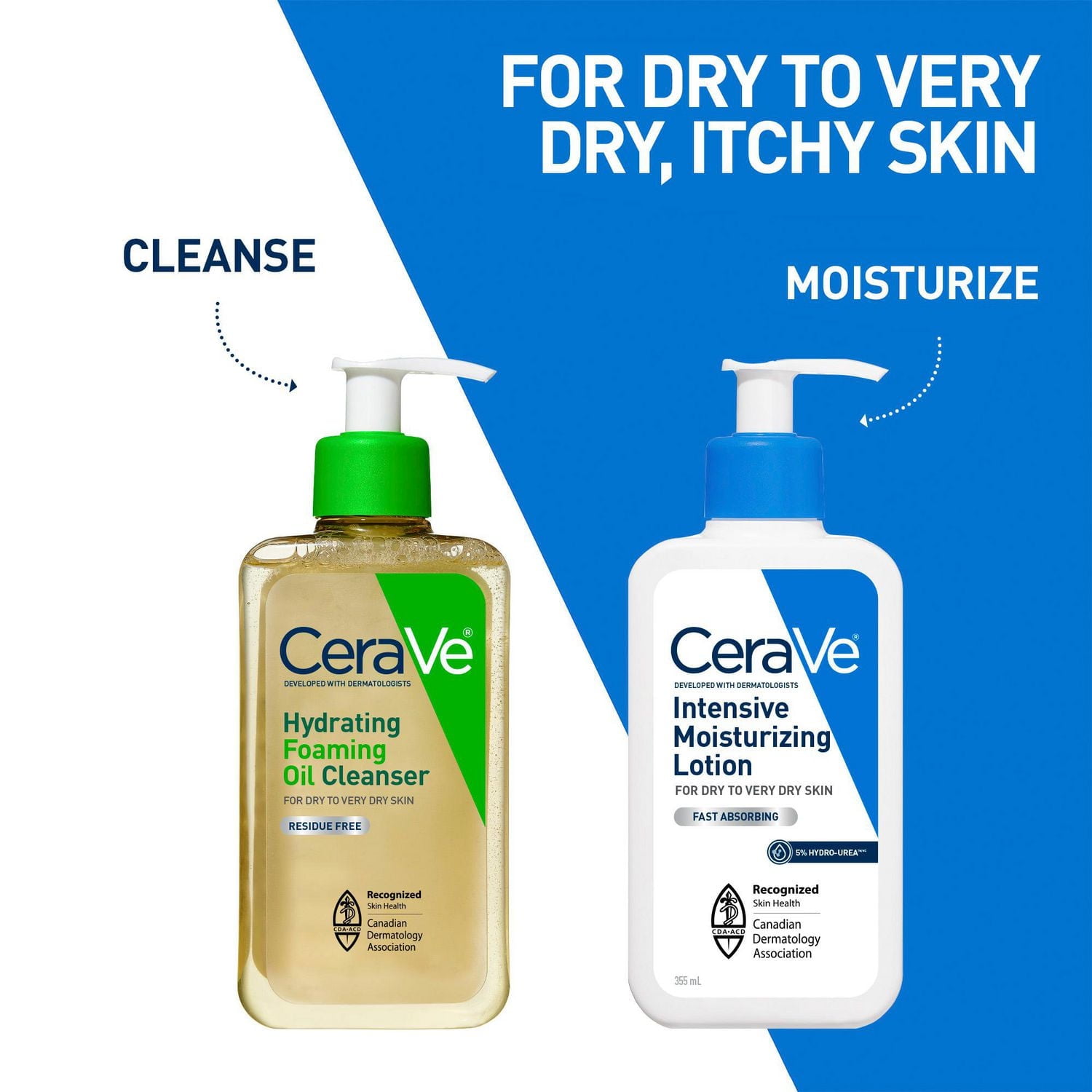 CeraVe Lotion Hydratante Intensive, Lotion avec 5 % Hydro-Urée pour Peau Sèche et Démangeaisons, 355 ml