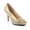 Gold, variant on Lunar Womens Lyla Peep Toe Court Shoes
