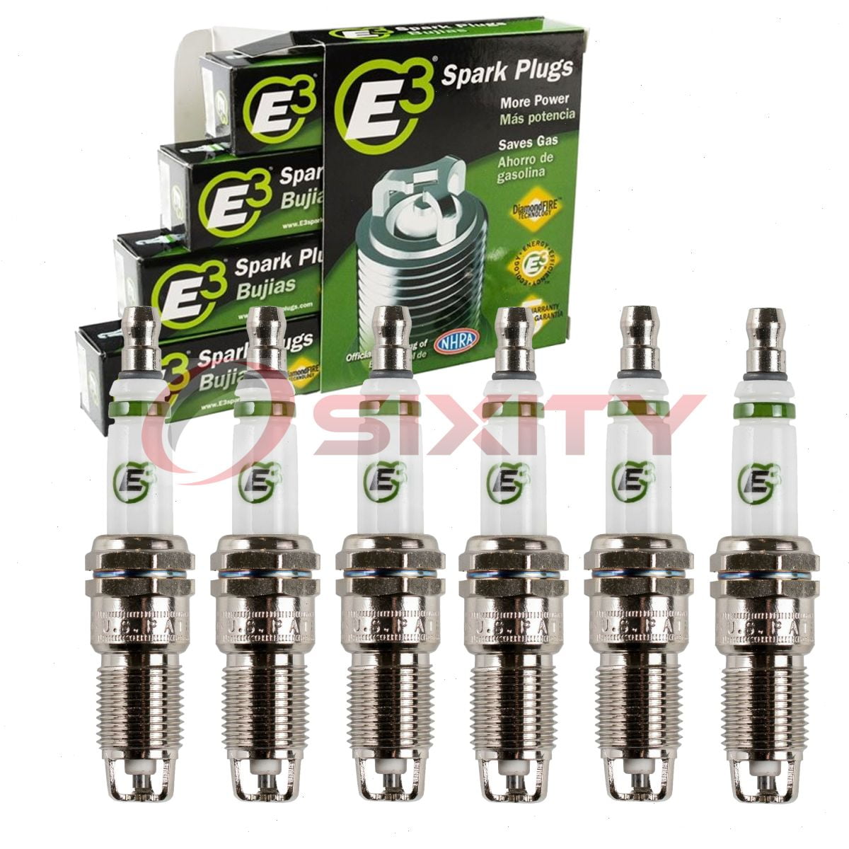 6 pc E3.44 E3 Spark Plugs compatible with 106 1209 2013 41100 41101 41908 41921 41933 41940 41979 41983 41984 5146 5599 606 632 7013 766 AGRF52 AGSF52C AP106 AP606 AP766 APP106 APP606 AWSF52 AWSF62