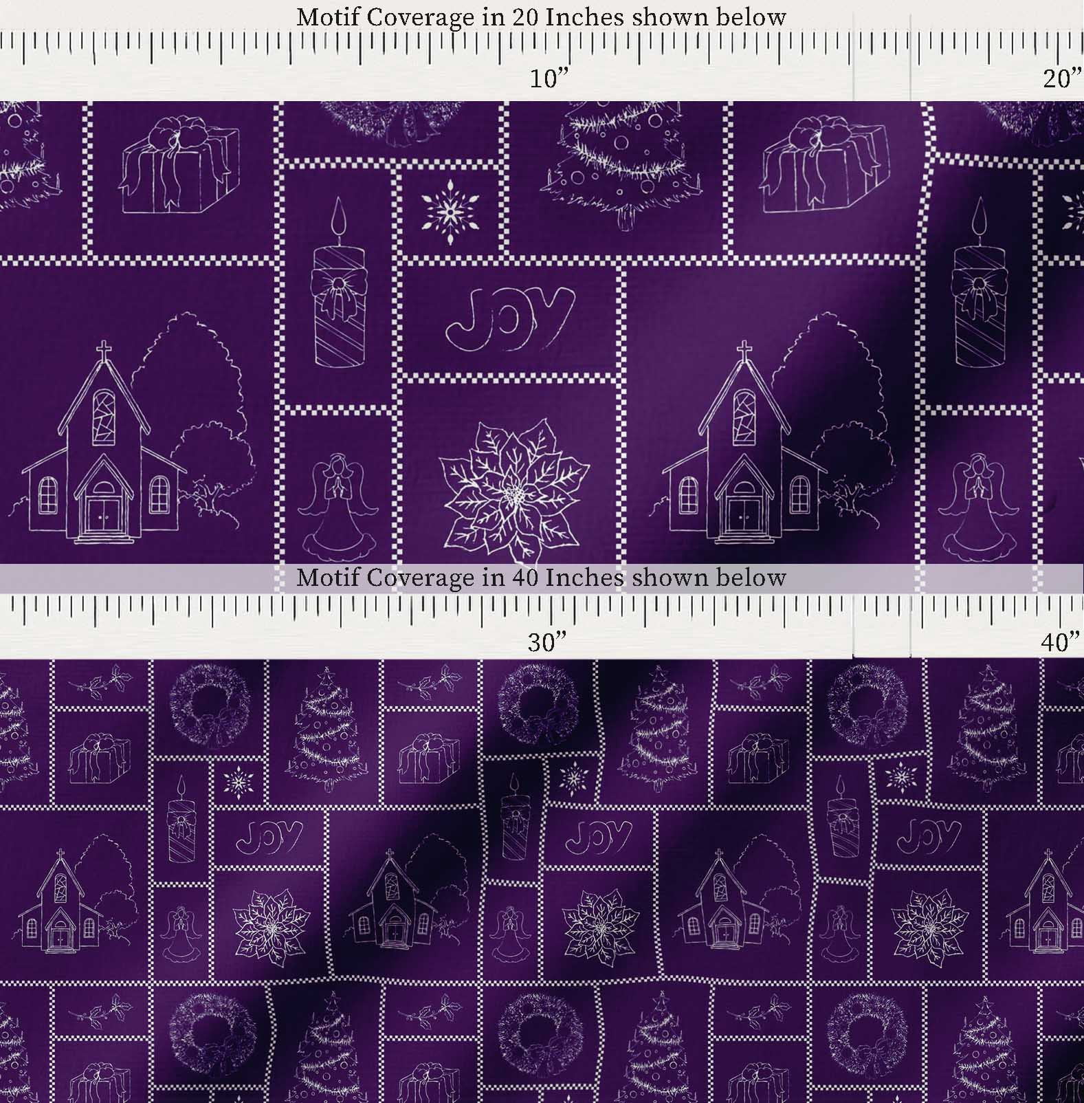 Soimoi Purple Cotton Poplin Fabric Christmas Theme Party Printed Craft Fabric by the Yard 42 Inch Wide