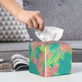 thumbnail image 5 of Goofa Colorful Palm Leaves Tissue Box Cover PVC Leather Tissue Holder Square Facial Tissue Case Facial Paper Organizer Dispenser for Bathroom, Vanity Countertop, 5 of 8
