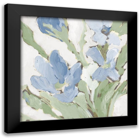Loreth, Lanie 12x12 Black Modern Framed Museum Art Print Titled - Blue Begonias I