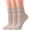 Khaki, variant on TZYDMN Womens Ruffle Ankle Socks Fashion Breathable Solid Color Turn-Cuff Cute Girls Socks 3 Pairs
