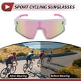 thumbnail image 3 of 1 juego de gafas de montar para motocicleta, anti-reflejo, Tri-Acetyl Cellulos, UV400, gafas para hombres y mujeres, lente rosa, marco blanco y rosa, 3 of 6